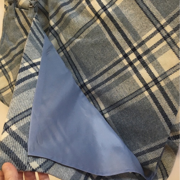 Liz Caiborne Womens Skirt 12 Nordic Blues Wool Blend Buckles Academia Wrap NWT - Picture 4 of 12